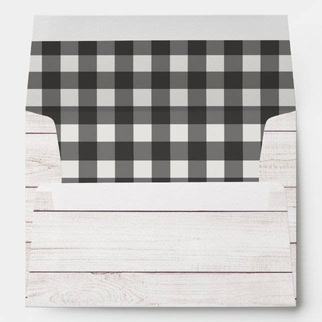 Buffalo Check and Shiplap | Rustic Farmhouse Envelope (Back (Bottom))
