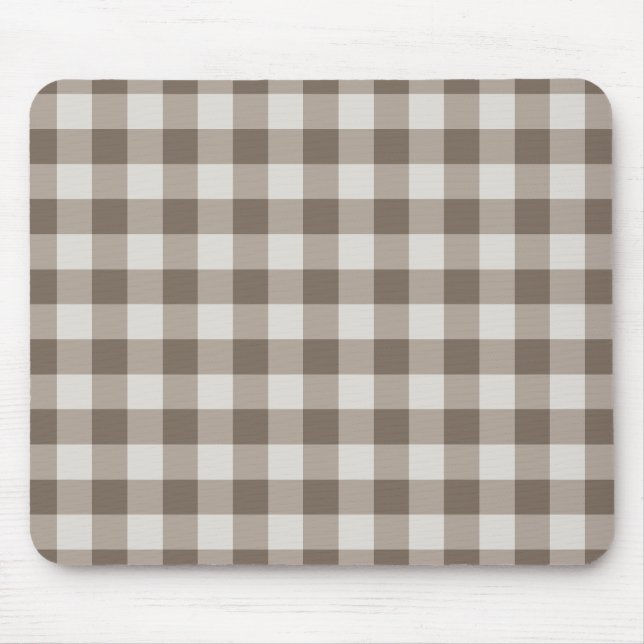 Buffalo Check Beige Cream Ivory Gingham Mouse Mat (Front)