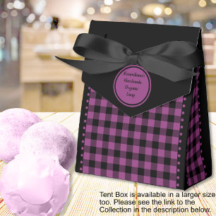 Buffalo Check -Black and Purple - 3x1.5x3.25 Tent  Favour Box