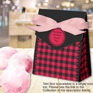 Buffalo Check - Black and Red - 3x1.5x3.25 Tent  Favour Box