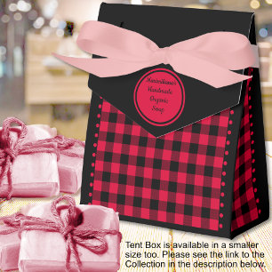 Buffalo Check - Black and Red - 4x2x5 Tent Favour Box