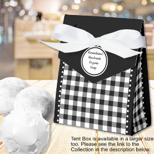 Buffalo Check - Black and White - 3x1.5x3.25 Tent Favour Box