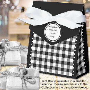 Buffalo Check - Black and White - 4x2x5 Tent Favour Box