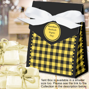 Buffalo Check - Black and Yellow - 4x2x5 Tent Favour Box