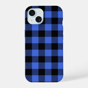 Buffalo Check Blue & Black Lumberjack Plaid Decor iPhone 15 Case