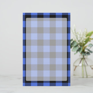 Buffalo Check Blue & Black Lumberjack Plaid Decor Stationery