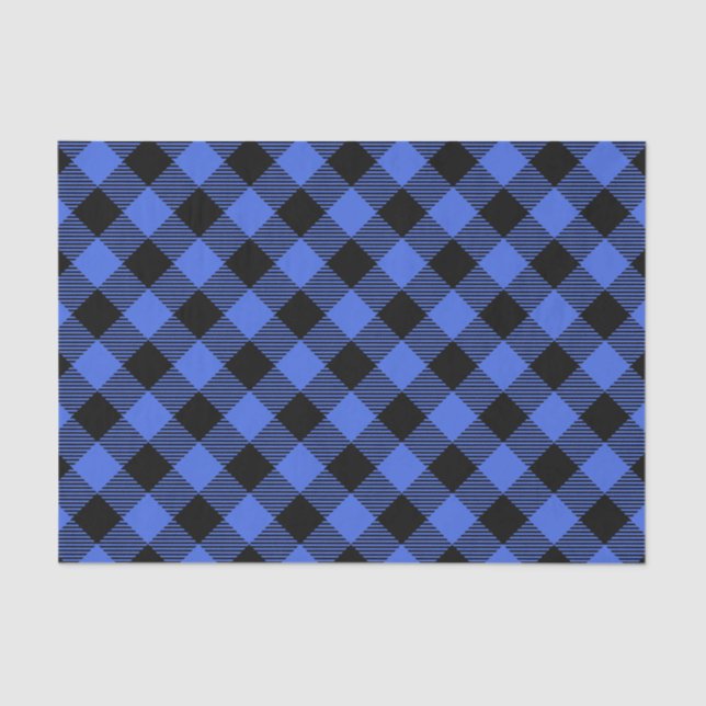 Buffalo Check Blue & Black Lumberjack Plaid Decor Tissue Paper (Front)