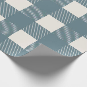 Buffalo Check Blue Simple Stylish Christmas Wrapping Paper