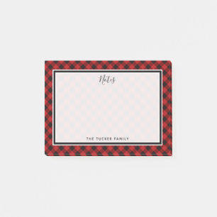 Buffalo Check Christmas Plaid Red and Black Post-it Notes