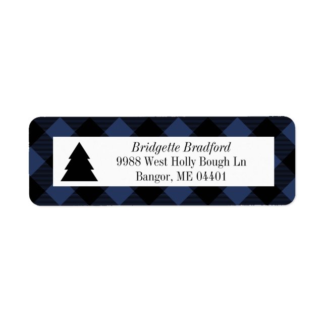 Buffalo Check Christmas Tree Return Address (Front)