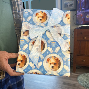 Buffalo Check Dot Christmas Scarf Photo Wrapping Paper Sheet