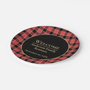 Buffalo Check Family Reunion Custom Colours SVG Paper Plate