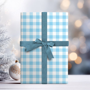 Buffalo Check gingham pattern pastel blue Wrapping Paper