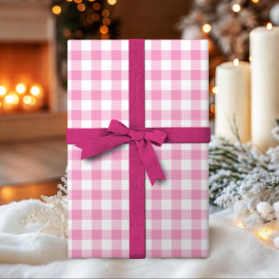 Buffalo Check gingham pattern pastel pink Wrapping Paper