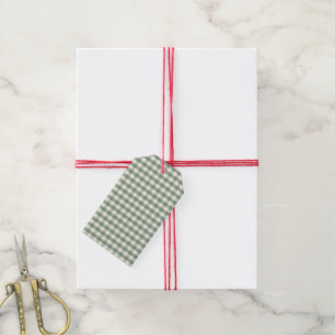 Buffalo Check Green Plaid Gingham Holiday Gift Tags