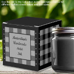 Buffalo Check - Grey and Black - Classic Favour Box<br><div class="desc">Classic grey and black buffalo check favour box. Text on both sides of the box is customisable. If you use the 'edit design' button/tool,  you can also add your own images/photos. Other colorways available.

See the Collection of all box sizes & buffalo check colours here:
https://www.zazzle.com/collections/boxes_product_promotional_gift_buffalo_check-119842043554925619</div>