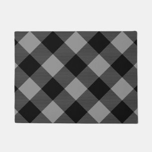 Buffalo Check Grey and Black Squares Plaid Doormat