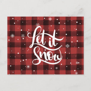 Buffalo Check Let It Snow Postcard