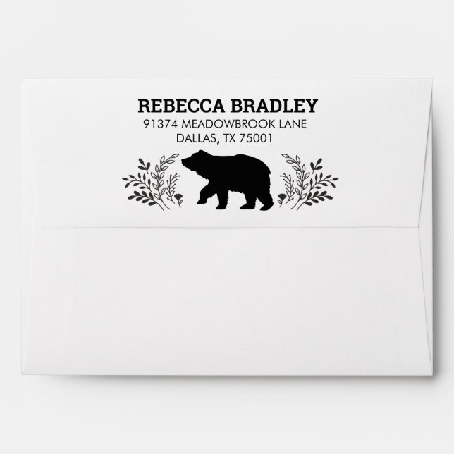 Buffalo Check Lumberjack Bear Envelope (Back (Top Flap))