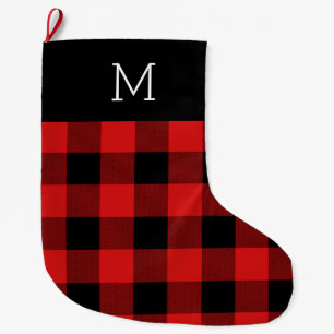 Buffalo Check Monogrammed Christmas Stocking