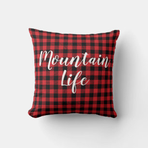 Buffalo Check Mountain Life Throw Pillow