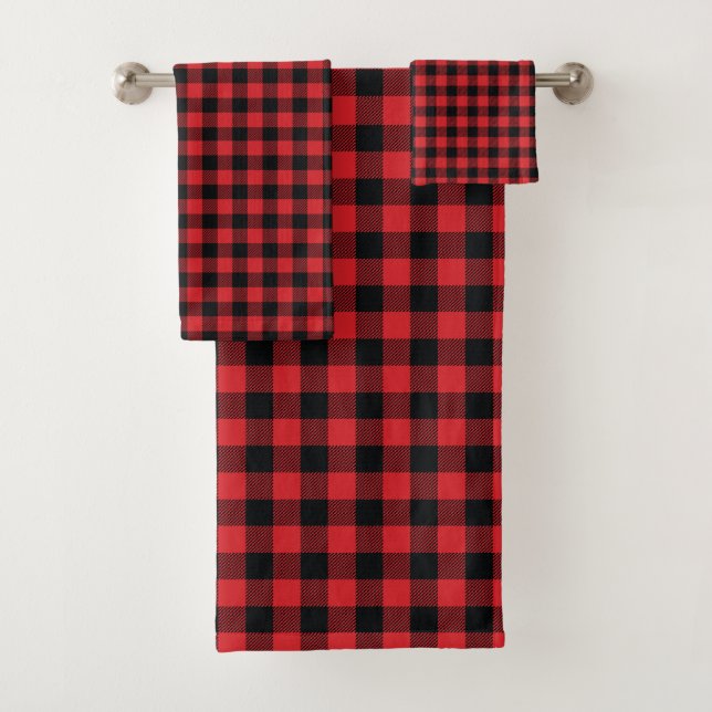 Buffalo Check Pattern Bath Towel Set (Insitu)