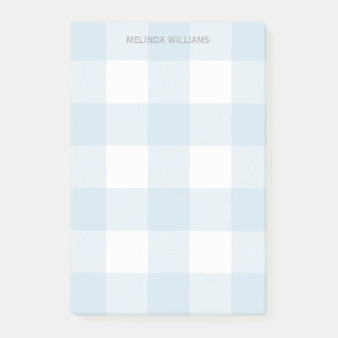Buffalo Check Pattern Custom Colour Add Name 4x6 Post-it Notes