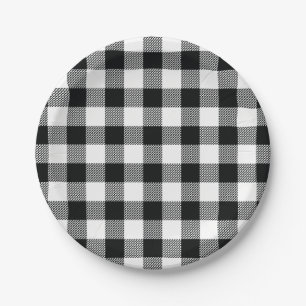 Buffalo Check Pattern Holiday Paper Plate