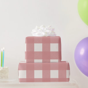 Buffalo Check Pink Mauve Simple Stylish Plaid Wrapping Paper