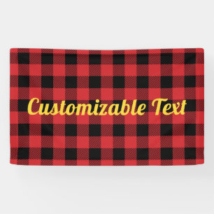Buffalo check plaid Christmas pattern red black Banner