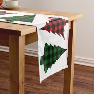 Buffalo Check Plaid Christmas Tree Pattern Medium  Medium Table Runner