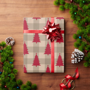 Buffalo Check Plaid CountryChristmas Tree Wrapping Paper