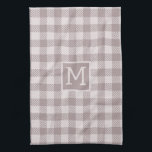Buffalo Check Plaid Gingham Check Beige Monogram  Tea Towel<br><div class="desc">Bring timeless charm and cosy farmhouse style to your Kitchen with our Farmhouse Buffalo Check Plaid Beige Monogram kitchen towel. Featuring a classic buffalo check pattern in soft beige tones, this elegant kitchen towel effortlessly blends rustic warmth with modern simplicity. Personalise it with your custom monogram for a thoughtful touch...</div>