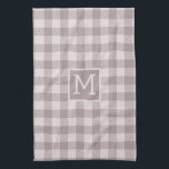 Buffalo Check Plaid Gingham Check Beige Monogram  Tea Towel<br><div class="desc">Bring timeless charm and cosy farmhouse style to your Kitchen with our Farmhouse Buffalo Check Plaid Beige Monogram kitchen towel. Featuring a classic buffalo check pattern in soft beige tones, this elegant kitchen towel effortlessly blends rustic warmth with modern simplicity. Personalise it with your custom monogram for a thoughtful touch...</div>