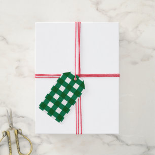 Buffalo Check Plaid Green Holiday Gift Tag