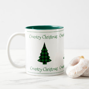 Buffalo Check Plaid Holiday Country Christmas Two-Tone Coffee Mug