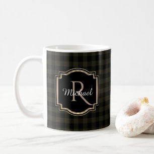 Buffalo Check Plaid Monogram Coffee Mug
