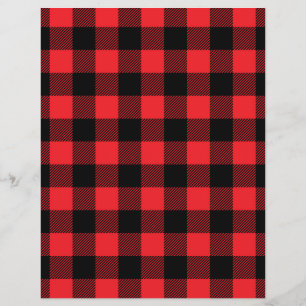 Buffalo Check Plaid Scrapbook Paper - Red & Black
