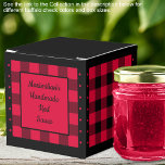 Buffalo Check - Red and Black - Lumberjack Classic Favour Box<br><div class="desc">Classic red and black or lumberjack buffalo check favour box. Text on both sides of the box is customisable. If you use the 'edit design' button/tool,  you can also add your own images/photos. Other colorways available.

See the Collection of all box sizes & buffalo check colours here:
https://www.zazzle.com/collections/boxes_product_promotional_gift_buffalo_check-119842043554925619</div>