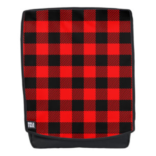 Buffalo Check Red and Black Lumberjack Plaid Decor Backpack