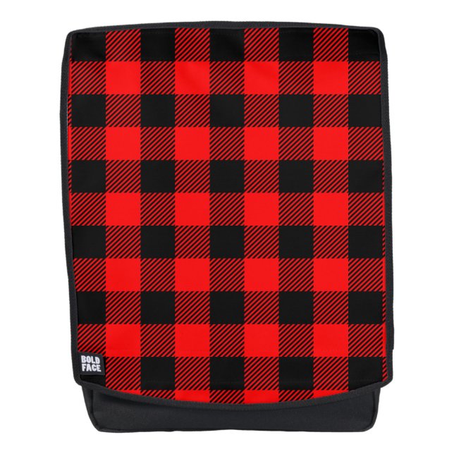 Buffalo Check Red and Black Lumberjack Plaid Decor Backpack (Front)