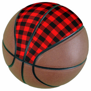 Buffalo Check Red and Black Lumberjack Plaid Decor Basketball