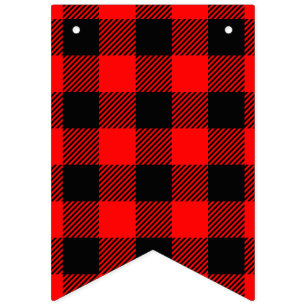 Buffalo Check Red and Black Lumberjack Plaid Decor Bunting