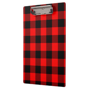 Buffalo Check Red and Black Lumberjack Plaid Decor Clipboard