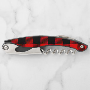 Buffalo Check Red and Black Lumberjack Plaid Decor Corkscrew