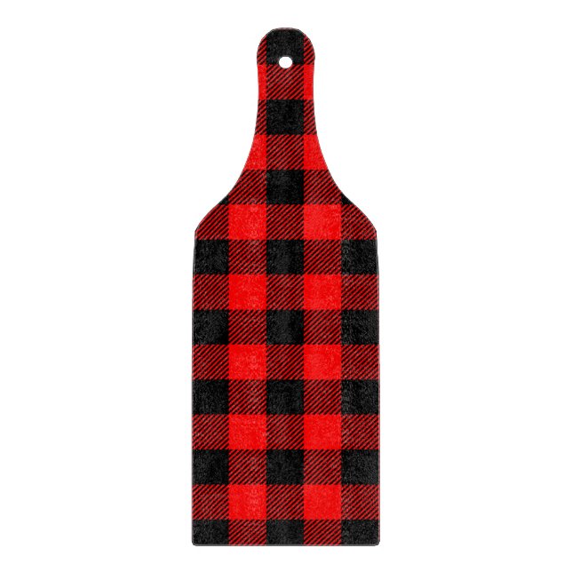 Buffalo Check Red and Black Lumberjack Plaid Decor Cutting Board (Front)