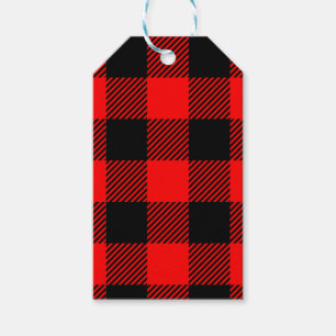 Buffalo Check Red and Black Lumberjack Plaid Decor Gift Tags
