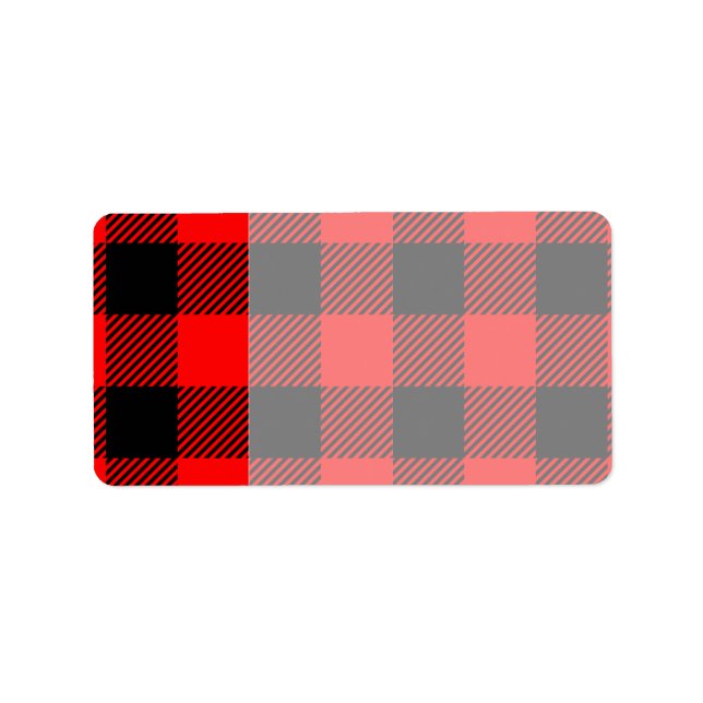 Buffalo Check Red and Black Lumberjack Plaid Decor Label (Front)