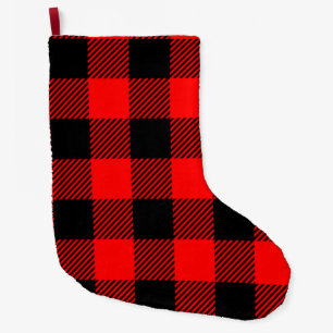 Buffalo Check Red and Black Lumberjack Plaid Decor Large Christmas Stocking