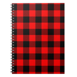 Buffalo Check Red and Black Lumberjack Plaid Decor Notebook